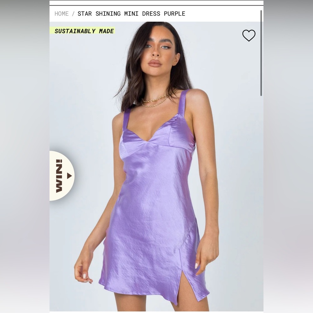 Star Shining Mini Dress Purple - Princess Polly